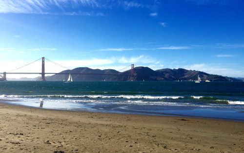 Best part about San Francisco in October? Gorgeous summer weather. (View from the beach at Crissy Field!)